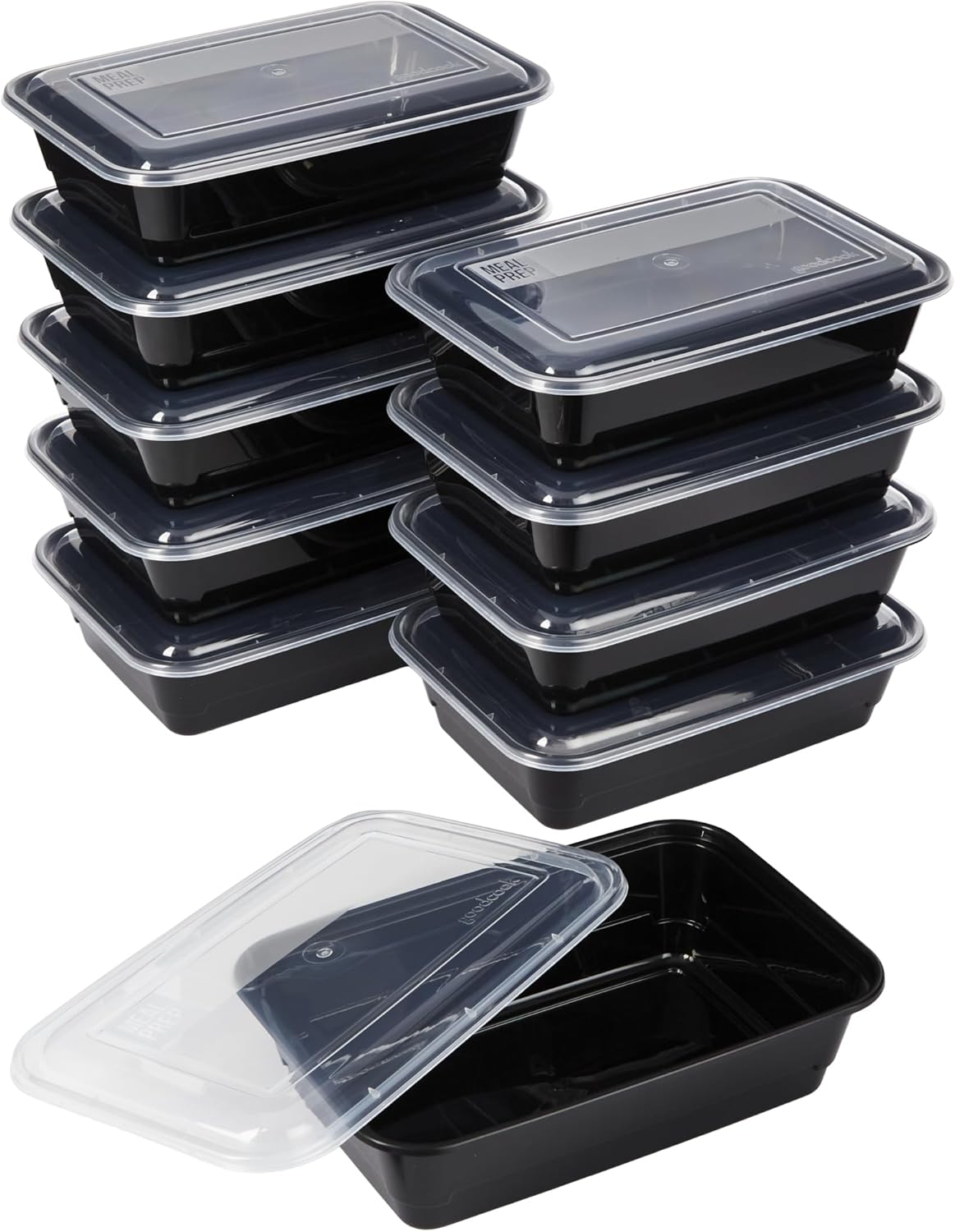 GoodCook Meal Prep Containers, Single Compartment 10-Pack | BPA-Free Reusable Food Storage, Microwave & Freezer Safe, Stackable Meal Prep Containers for Lunches and Snacks Single Compartment Meal Prep Containers - 10 Pack, Reusable