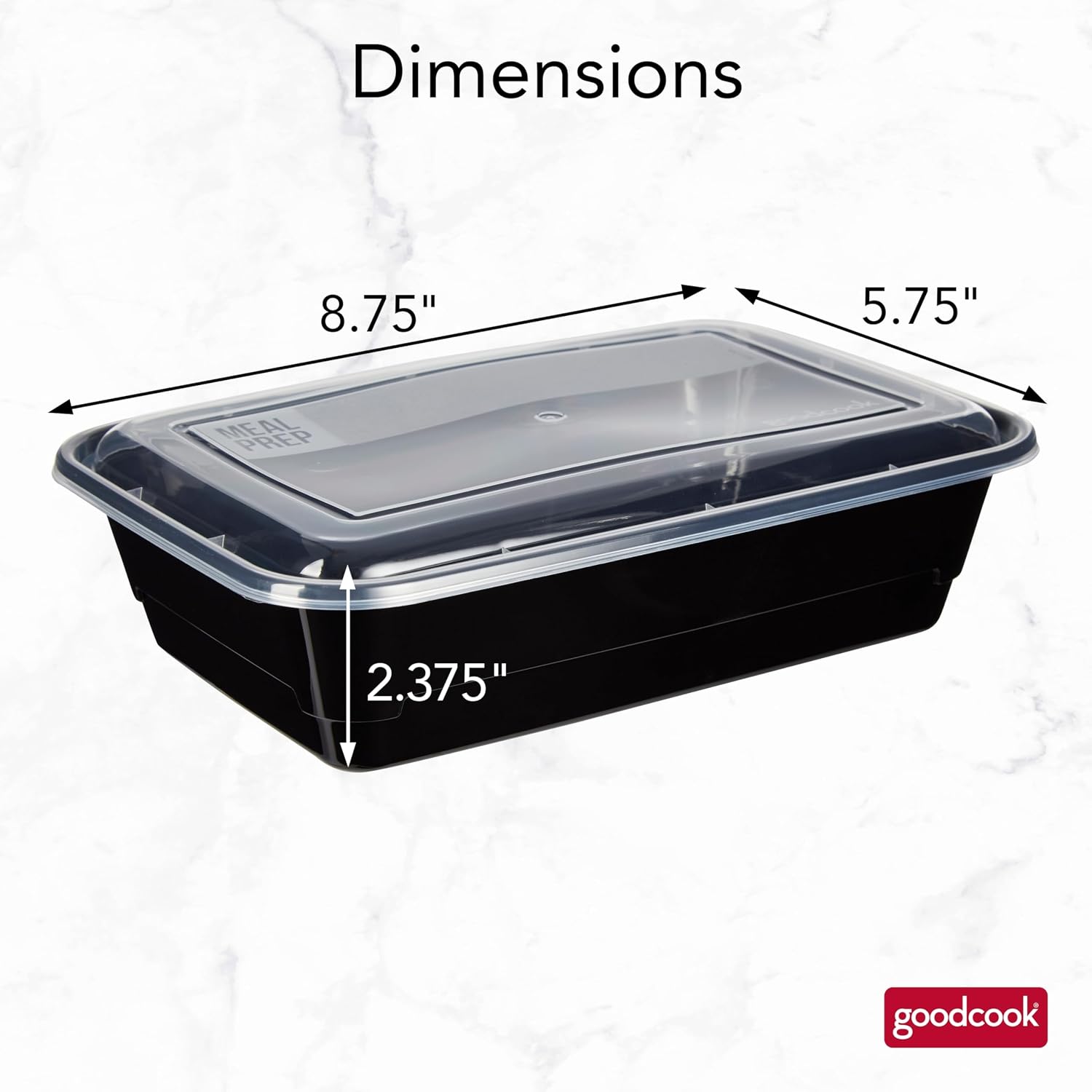 Single Compartment Meal Prep Containers - 10 Pack, Reusable