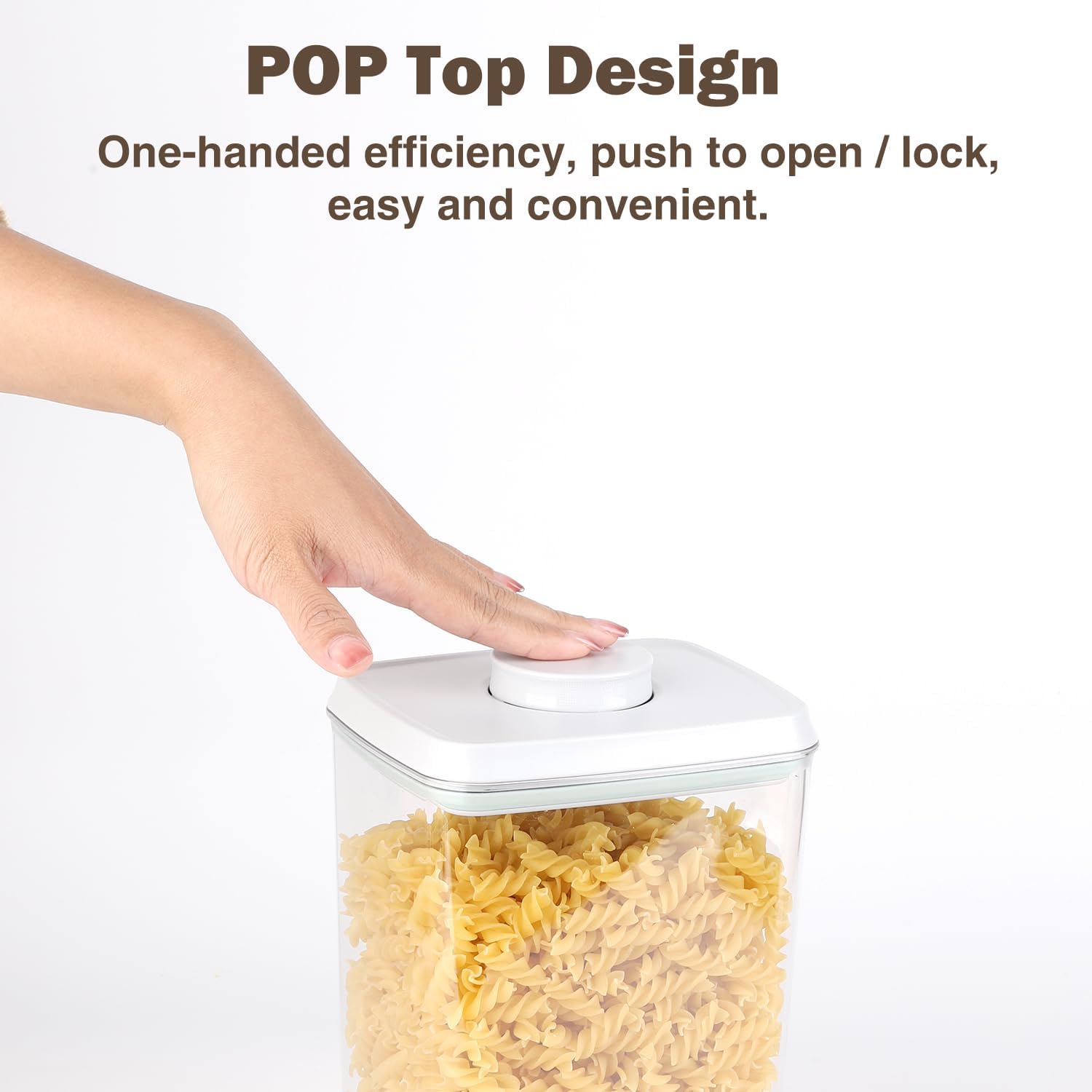 Push-Button Airtight Pantry Containers, 1.2 qt - 3 Pack, Stackable